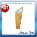 Round oil hair of brush set- hog bristle hair with aluminum ferrule and long wood handle